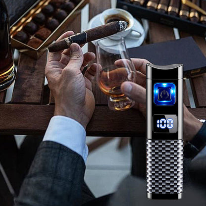 Accendino ricaricabile e ricaricabile per sigari con display a LED