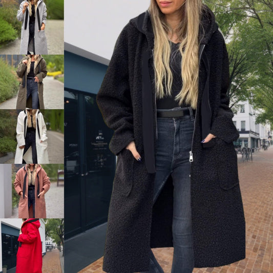❄️ Speciali invernali ❄️  Cappotto con cappuccio zip-up da donna con tasche