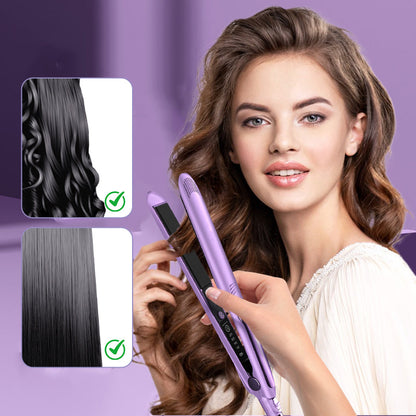 Piastra per capelli 2-in-1 multifunzione a ioni negativi, asciugacapelli elettrico da salone per acconciature rapide