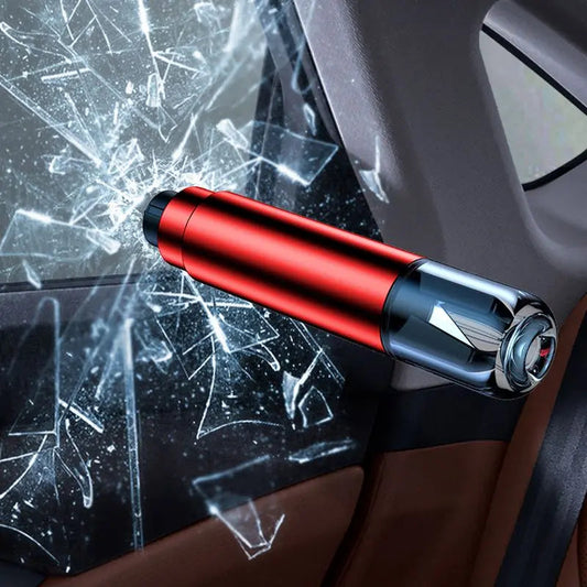 🚨 Martello di emergenza per auto con taglierina per cinture di sicurezza 🔪 | La punta in tungsteno frantuma il vetro stratificato | Compatto 96 mm | Salva vite in caso di ribaltamento e immersione in acqua