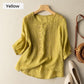 👚 50% DI SCONTO! 🌿 Camicia da Donna Leggera con Ricamo in Cotone e Lino Traspirante – Fresca e Ariosa – Perfetta per Estate e Vacanze – Manica Corta & Girocollo ✨