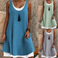 Vestito Lungo da Donna Finto Due Pezzi Senza Maniche