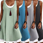 Vestito Lungo da Donna Finto Due Pezzi Senza Maniche