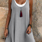 Vestito Lungo da Donna Finto Due Pezzi Senza Maniche