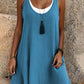 Vestito Lungo da Donna Finto Due Pezzi Senza Maniche