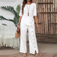 ✨Nuovi saldi -57%✨Set due pezzi da donna composto da top con orlo irregolare e pantaloni a gamba larga