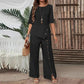 ✨Nuovi saldi -57%✨Set due pezzi da donna composto da top con orlo irregolare e pantaloni a gamba larga