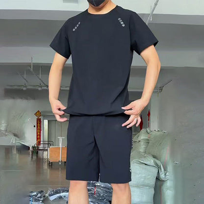 Set Due Pezzi da Uomo T-Shirt e Pantaloncini Casual Leggeri