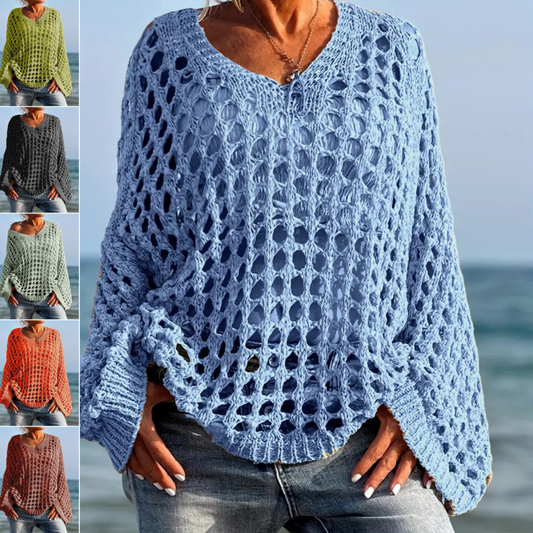 🌸Nuovi arrivi 2026🌸Top da donna casual in maglia all'uncinetto a tinta unita