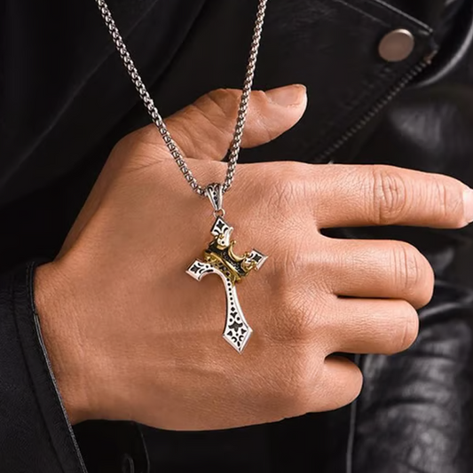 🎁 Acquista 1 e ricevi 1 gratis🔥✝️Vintage collana con croce a corona