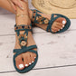 👡 50% DI SCONTO! 🌼 Sandali Piatti da Donna – Punta Tonda, Traspiranti & Decoro Floreale – Cinturino alla Caviglia Regolabile – Ideali per Spiaggia, Passeggiate o Uso Quotidiano ✨