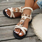 👡 50% DI SCONTO! 🌼 Sandali Piatti da Donna – Punta Tonda, Traspiranti & Decoro Floreale – Cinturino alla Caviglia Regolabile – Ideali per Spiaggia, Passeggiate o Uso Quotidiano ✨