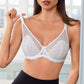 Reggiseno push-up a copertura totale con pizzo a squame di sirena e anelli in acciaio