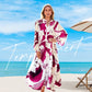 🌸Maxi abito donna con scollo a V floreale
