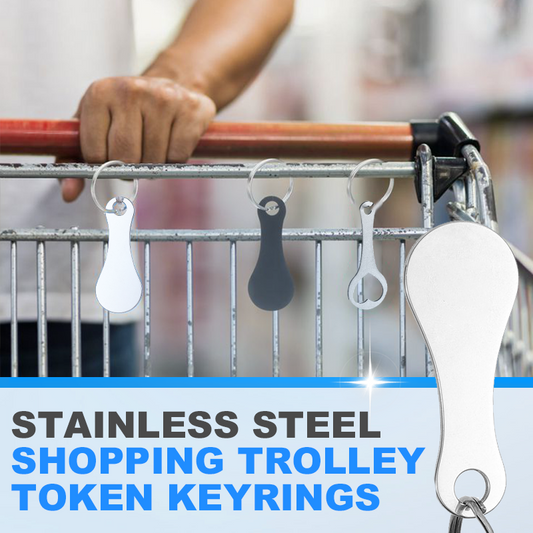 🔑🛍️2 pezzi Carrello della spesa in acciaio inox Token portachiavi