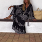 🌸SIZE:S-3XL👗Women’s Casual Printed V-Neck Flowy Dress