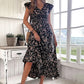 🌸Taglia：S-2XL👗 Abito estivo 2025 con stampa floreale, vita stretta e gonna ampia