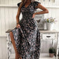 🌸Taglia：S-2XL👗 Abito estivo 2025 con stampa floreale, vita stretta e gonna ampia