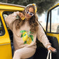 🍋 Maglione con cappuccio e pantaloni a 2 pezzi con stampa elegante
