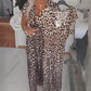⏰ Sconto del 50% 💃Abito da Donna con Scollo a V e Stampa Leopardo