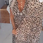 ⏰ Sconto del 50% 💃Abito da Donna con Scollo a V e Stampa Leopardo