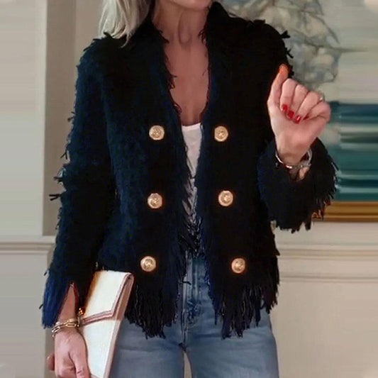 ✨👗Cappotto corto a bottone da donna