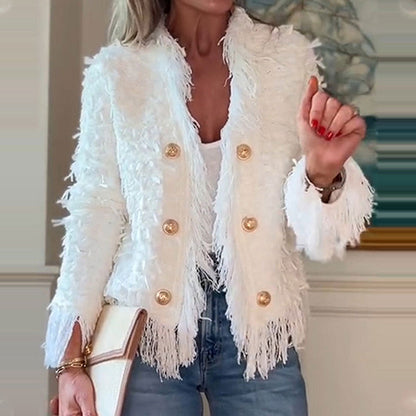✨👗Cappotto corto a bottone da donna