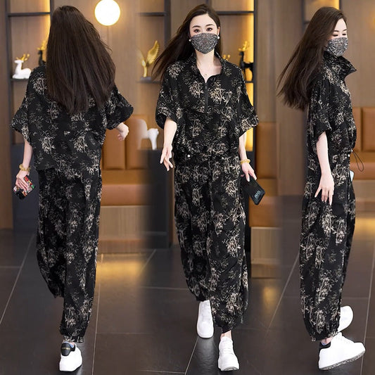 🌸Fashion casual donna stampato set a 2 pezzi