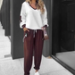 🍁 NUOVA VENDITA CALDA 🔥 Color-Block Pullover Hoodie & Jogger Pantaloni Set