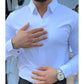 ⏳Collezione Autunno Limited Edition💥Camicia casual slim fit tinta unita da uomo