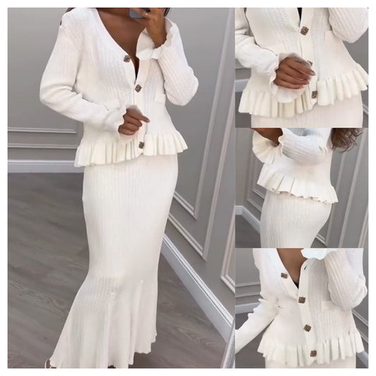 ✨  Autunno-inverno 2025! Un pezzo da indossare proporzione supermodello：Maglia top + coda di pesce abito