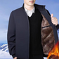 🧥🔥Giacca calda con zip in tinta unita da uomo -💪Antirughe, antivento, impermeabile e resistente alla neve!