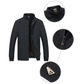 🧥🔥Giacca calda con zip in tinta unita da uomo -💪Antirughe, antivento, impermeabile e resistente alla neve!