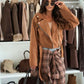 Cardigan corto in lana a maniche lunghe da donna