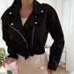 Cardigan corto in lana a maniche lunghe da donna