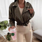 Cardigan corto in lana a maniche lunghe da donna
