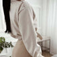 Cardigan corto in lana a maniche lunghe da donna