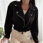 Cardigan corto in lana a maniche lunghe da donna