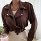 Cardigan corto in lana a maniche lunghe da donna