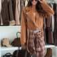 Cardigan corto in lana a maniche lunghe da donna