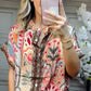 Completo Donna 2 Pezzi: Top Stampato & Pantaloni a Gamba Larga