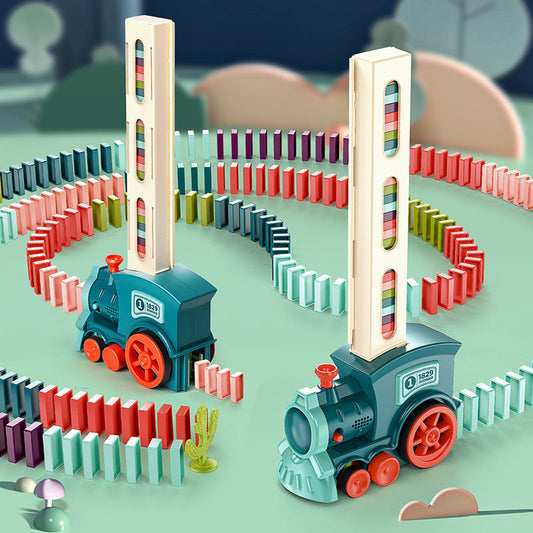 🚂 Nuovo gioco di domino! Lancio automatico del treno per non crollare più le schede