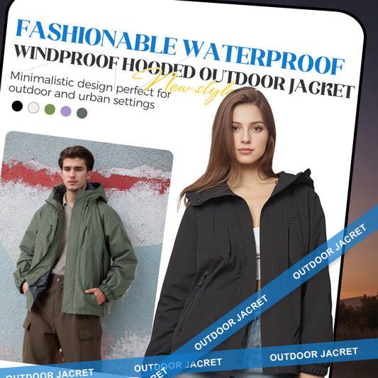 Giacca outdoor alla moda impermeabile e antivento con cappuccio
