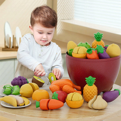 🎄🍅Speciale di Natale: sconto del 64%🎁 Set di alimenti giocattolo da tagliare per bambini
