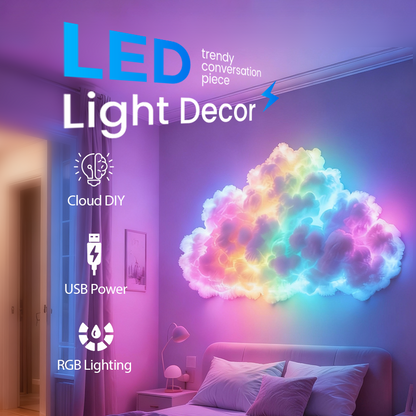 ☁️ Lampada Nuvola LED RGB DIY con Effetto Temporale ⚡ Striscia Luminosa 3D Multicolore USB | Luce d'Atmosfera per Camera da Letto, Gaming Room e Decorazione Parete ✨
