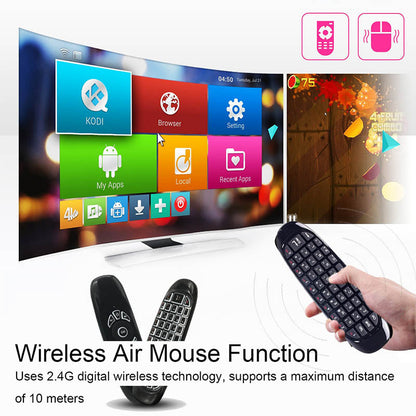 🖥️🔘 Telecomando senza fili, 1 contato di tastiera senza fili Air Mouse Telecomando, Telecomando universale per proiettore HTPC & PC, compatibile con Nvidia Shield & Android TV