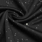 Top da donna con spalle scoperte, maniche lunghe e dettagli glitterati