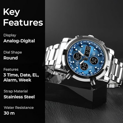 ⌚ 60% DI SCONTO! 🪖 Orologio Militare Uomo Impermeabile – Display Analogico-Digitale, Cinturino Acciaio & Resistente agli Urti 🛡️