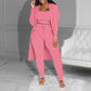 Completo casual in maglia 3 pezzi: top corto, cardigan a maniche lunghe e pantaloni aderenti