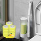 Spazzola per WC monouso, set con porta spazzola da parete per WC con 18 pz testine di pulizia, sistema di pulizia per bagno per lavabo, scarico vasca da bagno, lavello, urinale, spazzola per WC da parete, set per la pulizia del bagno